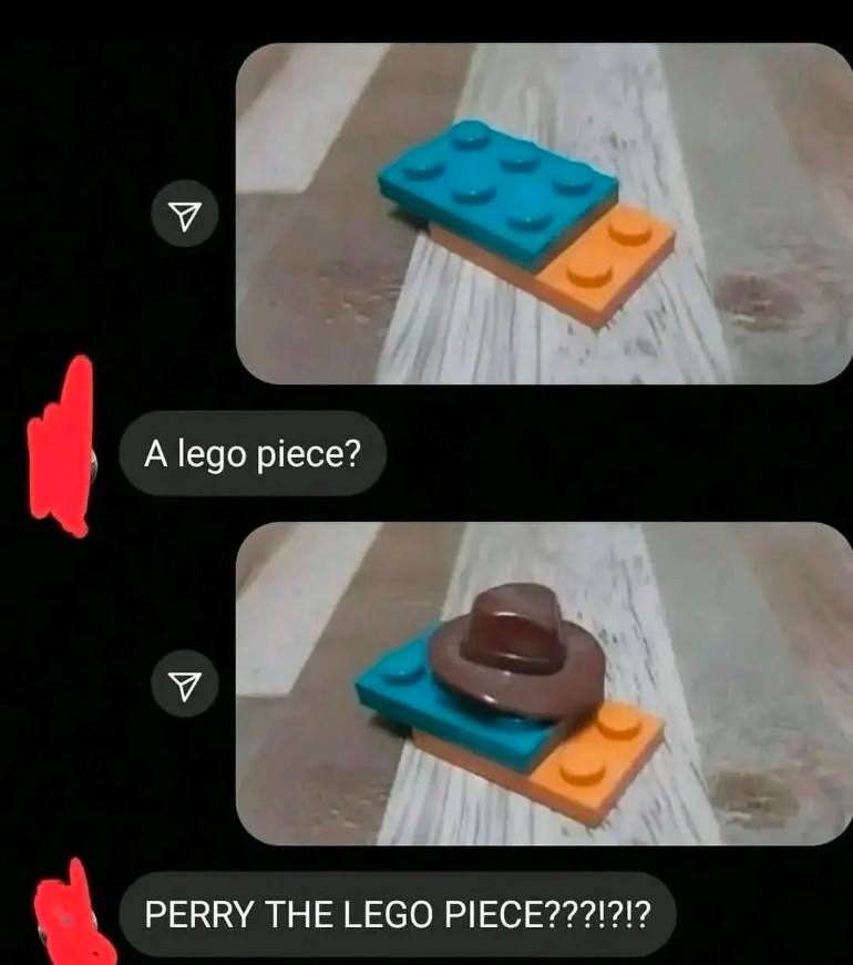 A lego piece? PERRY THE LEGO