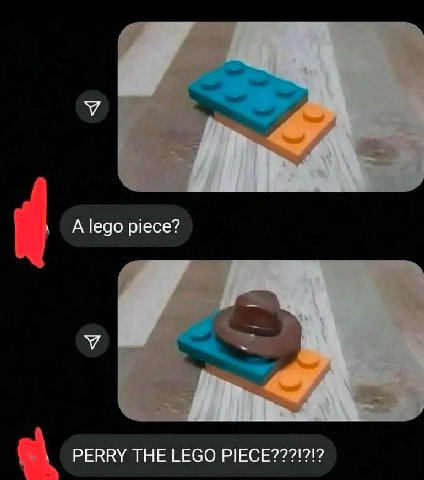 A lego piece? PERRY THE LEGO