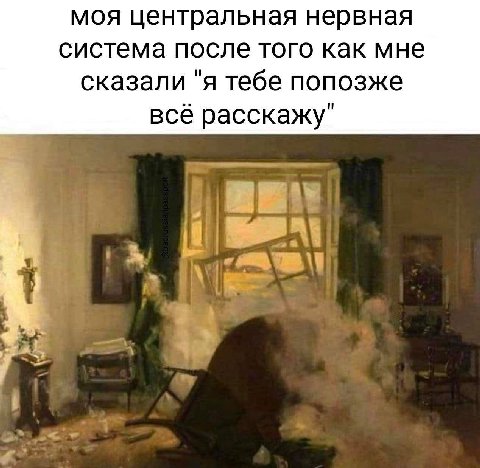 моя центральная нервная система после того как мне сказали "я тебе попозже все расскажу