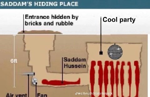 SADDAM HIDING PLACE Entrance hidden and rubble Cool party pack