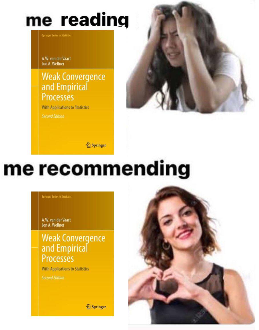 reading Jon A. Wellner van der Vaart i With Applications to Statistics Springer me recommending van der Vaart Jon A. Wellner With Applications to Statistics Springer 2%