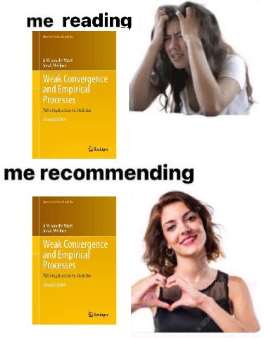 reading Jon A. Wellner van der Vaart i With Applications to Statistics Springer me recommending van der Vaart Jon A. Wellner With Applications to Statistics Springer 2%