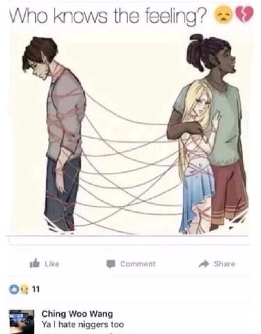 Who knows the feeling? ж idy Like Comment Share Oun Ching Woo Wang hate niggers too