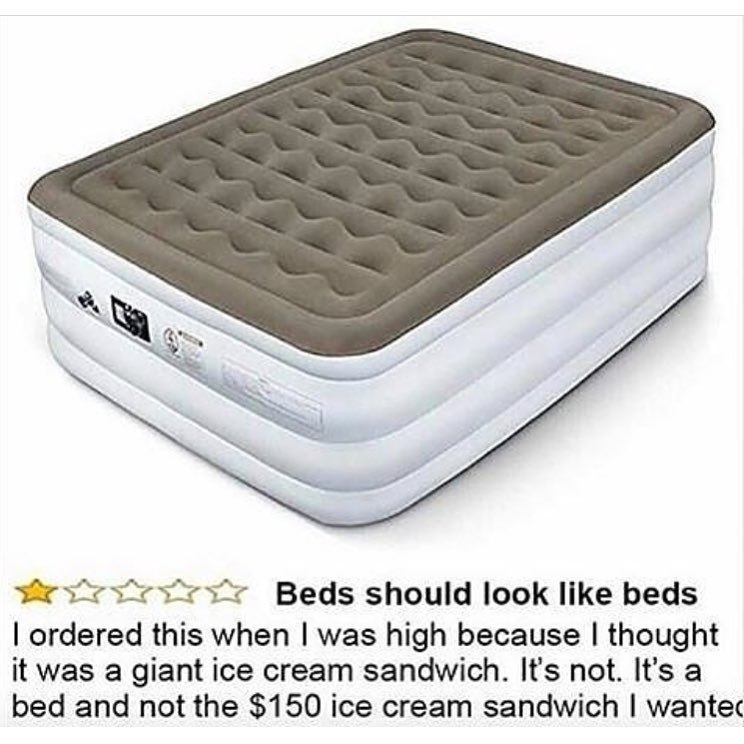 Beds should look like beds ordered this when was high because thought it was a giant ice cream sandwich. It's not. a bed and not the $150 ice cream sandwich wantec