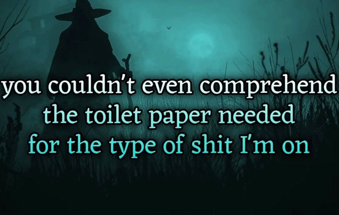 you couldn't even comprehend the toilet paper needed tor the type of shit on