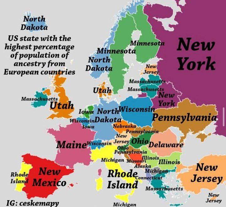 state with the highest percentage of population of North ancestry from New, tries European Маз Mass Utah Delaware Michigan Illinois New Rhod Isla ersey Island etts New ceskemapy Michigan Jersey