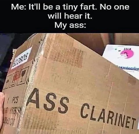 It'll be a tiny fart. No one will hear it. My ass:
