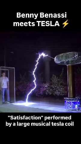 Benny Benassi meets TESLA Я "Satisfaction" performed by a large musical tesla coil