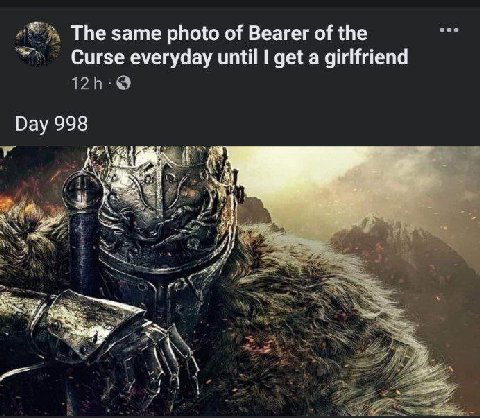 The same photo of Bearer of the Curse everyday until get a girlfriend Day 998