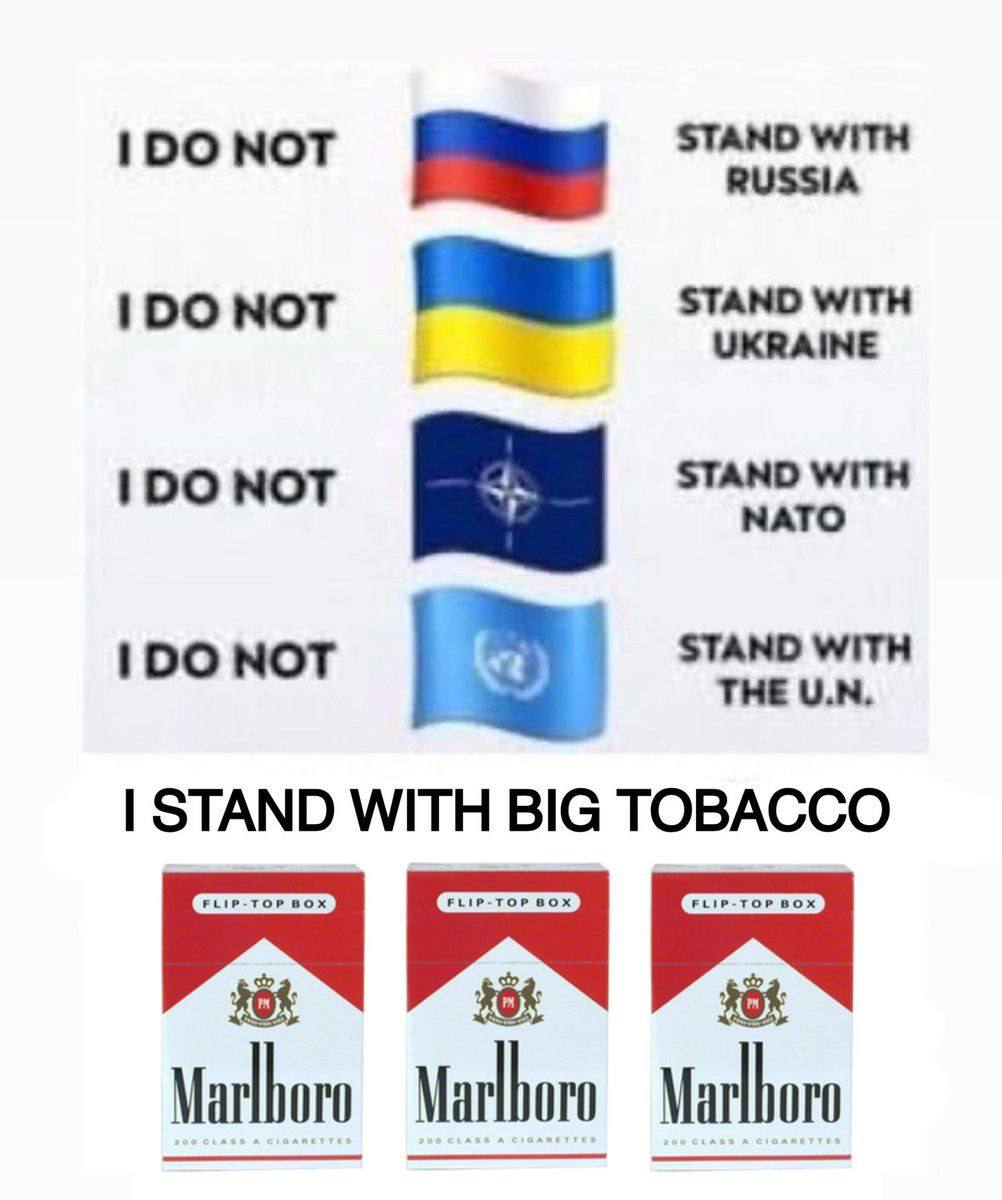 мот STAND WITH RUSSIA NOT STAND WITH UKRAINE NOT STAND WITH NATO STAND WITH NOT THE STAND WITH BIG TOBACCO FLIP-TOP BOX FLIP-TOP BOX 354 354 Marlboro Marlboro Marlboro
