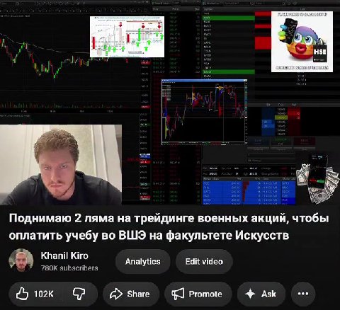 Поднимаю 2 ляма на трейдинге военных акций, чтобы оплатить учебу во ВШЭ на факультете Искусств |.) кВа Kiro Analytics Edit video