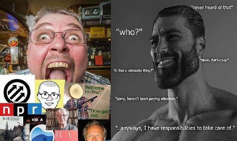 “never heard of that" at "who?" it "damn, that’s crazy.” that а computer thing?” у “sory, haven't been paying npr А апумауз, I have responsibilities to take саге of." У