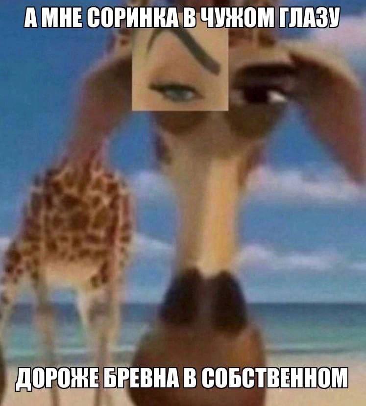 А МНЕ СОРИНКА В ЧУЖОМ ГЛАЗУ ДОРОЖЕ БРЕВНА В СОБСТВЕННОМ