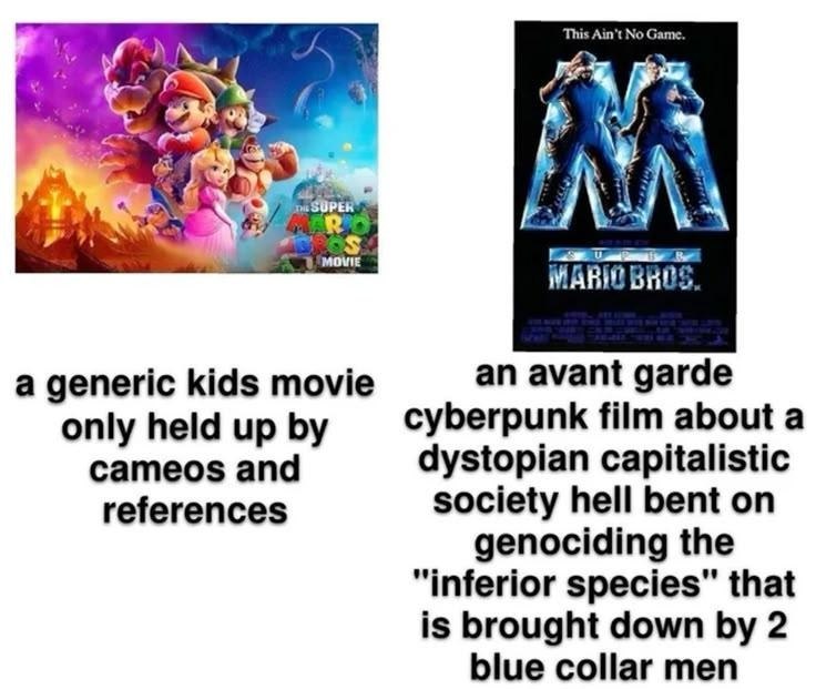 This Ain't No А SUPER a generic kids movie an avant garde only held up cyberpunk film about a cameos and dystopian capitalistic society hell bent on references genociding the “inferior species" that i
