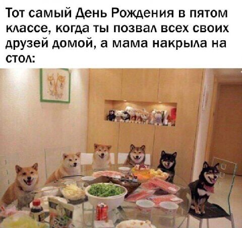 Тот самый День Рождения в пятом классе, когда ты позвал всех своих друзей домой, а мама накрыла на СТОЛ: