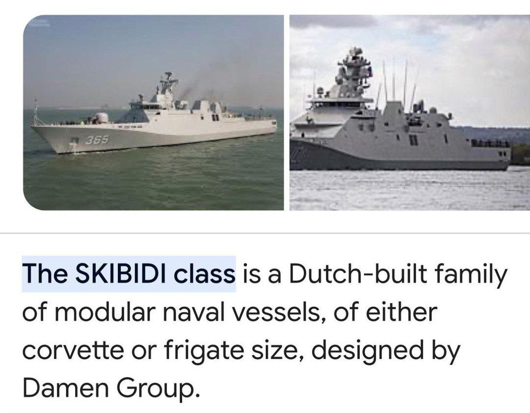 The SKIBIDI class is а Dutch-built family of modular naval vessels, of either corvette or frigate size, designed Damen Group.