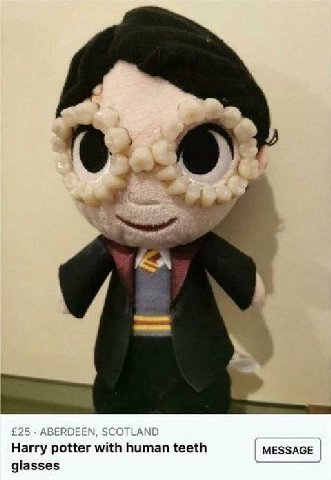 £25 ABERDEEN, SCOTLAND Harry potter with human teeth MESSAGE glasses
