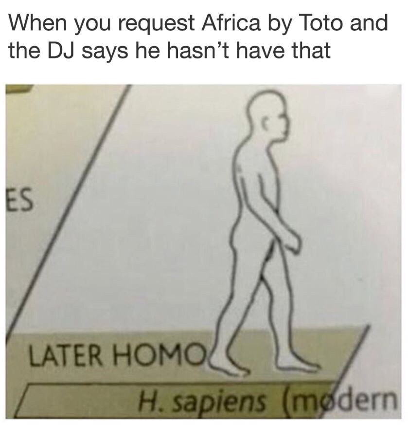 When you request Africa Toto and the says he hasn’t have that