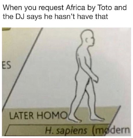 When you request Africa Toto and the says he hasn’t have that