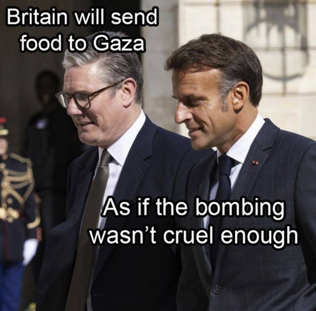 Britain will send food to A 5 if the bombing wasnt cruel enough