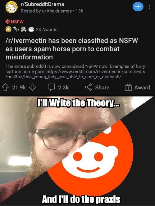 Posted u/Anakiusmos* у NSFW 3, 23 Awards has been classified as NSFW as users spam horse porn to combat misinformation The entire subreddit is now considered NSFW now Examples of furry cartoon horse p