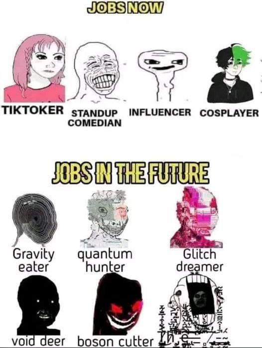 A 3? TIKT OKE В INFLUENCER COSPLAYER COMEDIAN IN Gravity quantum Glitch eater hunter mer vol eer boson cutter