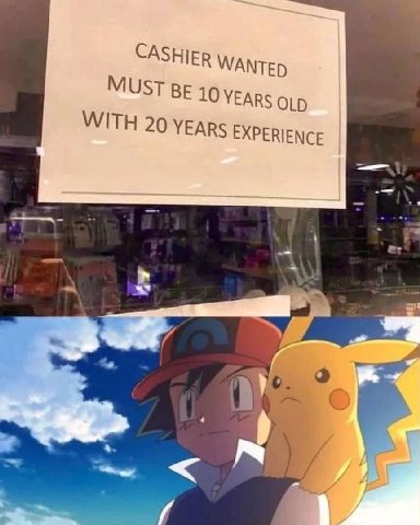 CASHIER WANTED MUST BE 10 YEARS OLD WITH 20 YEARS EXPERIENCE С