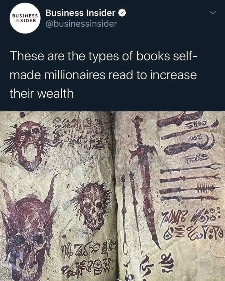 BUSINESS Business Insider INSIDER @businessinsider These are the types of books self- made millionaires read to increase their wealth noe A