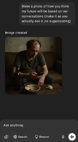Make а photo of how you think my future will be based on our conversations (make it as you actually see it ‚по зидагсоа Image created Ask anything Search (О Reason о