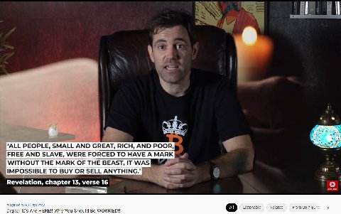We are in the stage when The biggest Crypto youtuber is Quoting the bible on the grounds of Digital IDs and CBDCs

t.me/crypto_schizo