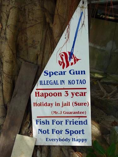 Spear Gun Hapoon 5 year Holiday in jail (Sure) (Mr.J Guarantee) Fish For Friend Not For Sport Happy he