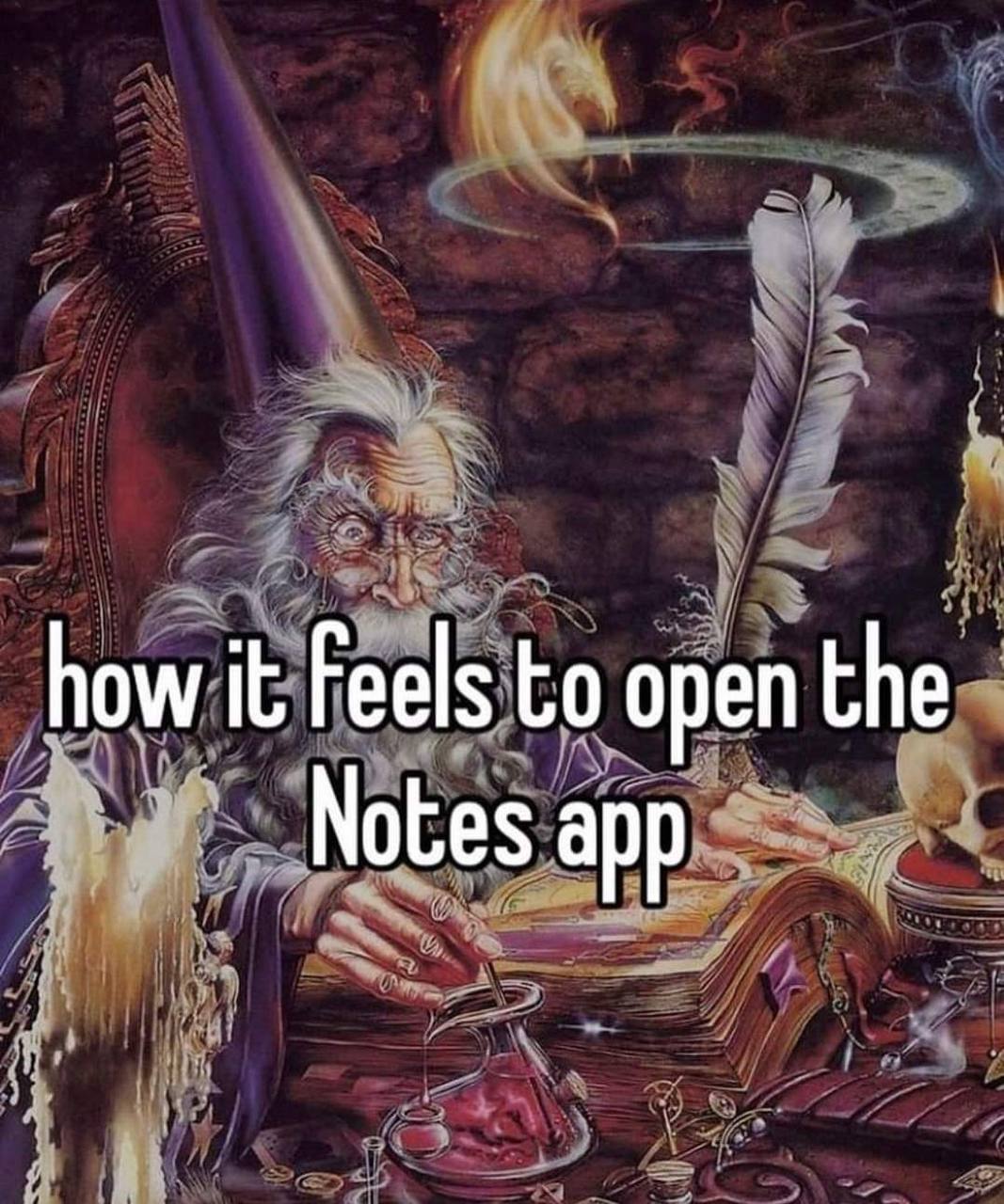 how it Feels to open the Notes app