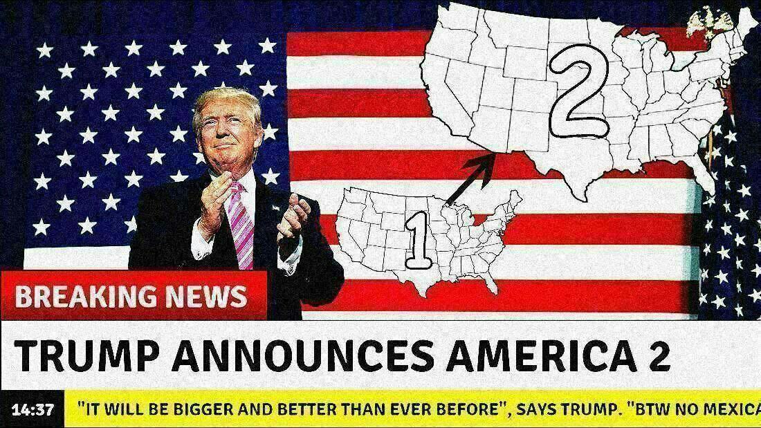 ххх ххх 4 BREAKING NEWS TRUMP ANNOUNCES AMERICA 2 14:37 IT WILL BE BIGGER AND BETTER THAN EVER BEFORE SAYSTRUMP. BTW NO MEXIC/