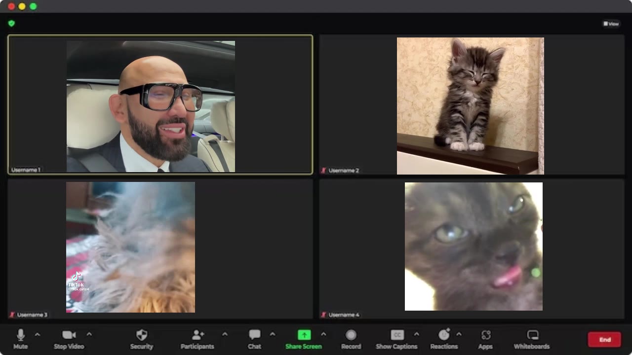 Я отит 3 обеныах —1 отита 1 тие 2 | а - Me ‘Step Video Security Partkipanns Chat ‘Share Screen Record ‘Show Captions Reacnons Apr Whneboards поте < м Хотите О