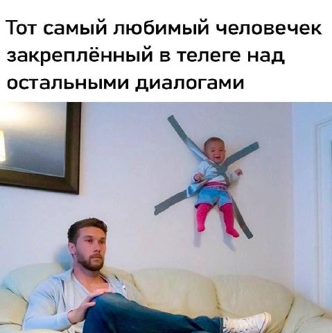 Тот самый любимый человечек закреплённый в телеге над, остальными диалогами