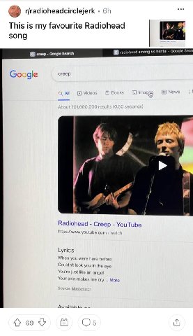 r/radioheadcirclejerk This is my favourite Radiohead song creep Google Search among hentai Google Sear gle creep All Video an Radiohead Creep YouTube https://www.youtube.com Lyrics When you were here 