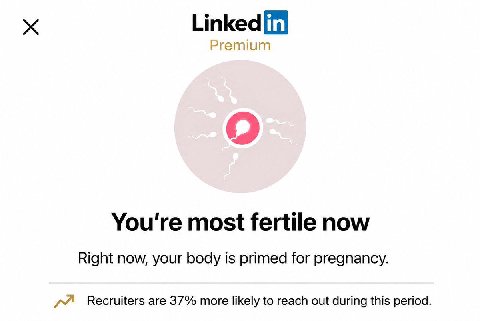 Premium You're most fertile now Right now, your body is primed for pregnancy. Recruiters are 37% more likely to reach out during this period.