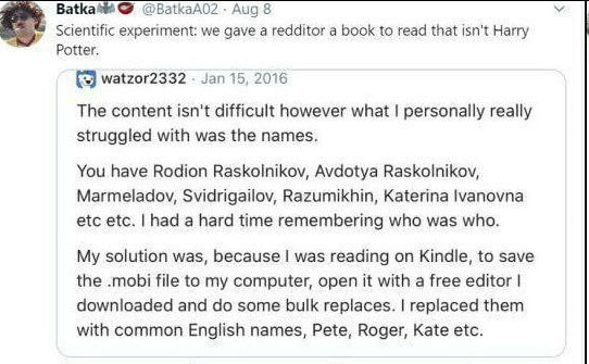 @BatkaA02 Aug 8 Scientific experiment: we gave а redditor a book to read that isn't Harry Potter. (5) watzor2332 Jan 15, 2016 The content isn't difficult however what personally really with was the na