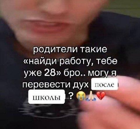 родители такие «найди работу, тебе уже 28» бро.. перевести дух осле [школы