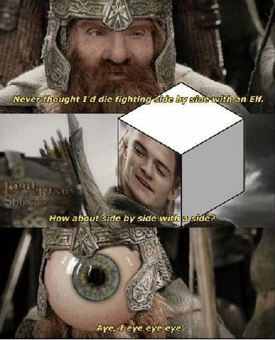 WE sidegwith an Elf. Never thought die fightinggside How about side side а yee A Aye, Г.еуе eye eye
