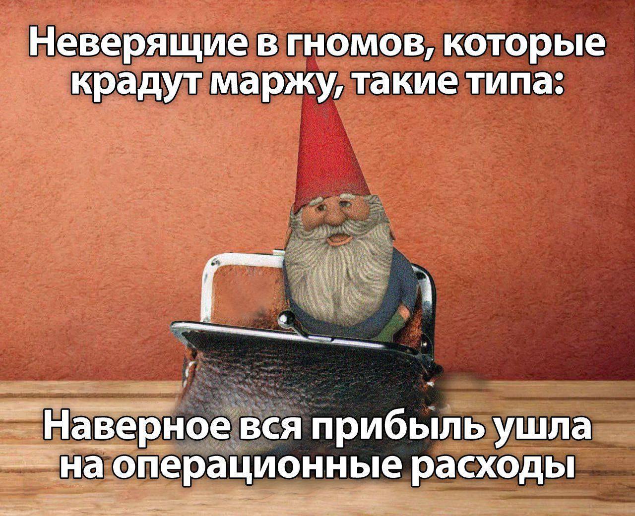 Неверящие в гномов, которые крадут маржу, такие типа: Наверное вся прибыль ушла на операционные расходы