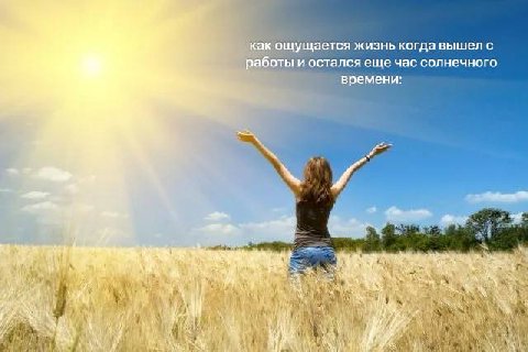 как ощущается жизнь когда вышел с раб оты и остался еще час солнечного времени: 4 a a i у i у У
