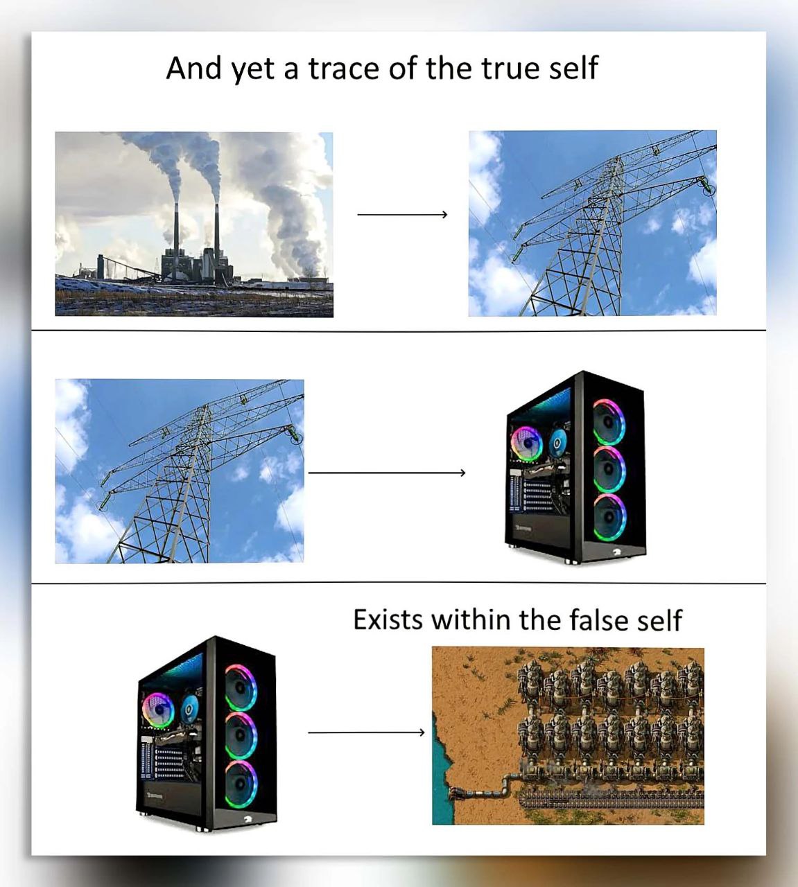 And yet a trace of the true self 7% Exists within the false self