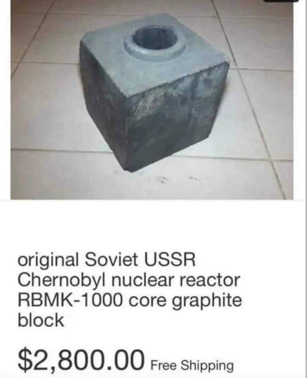 original Soviet USSR Chernobyl nuclear reactor RBMK-1000 core graphite block $2,800.00 Free Shipping