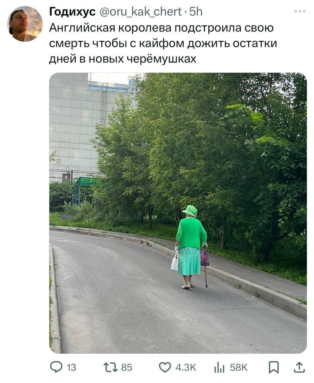 Годихус @оги Как chert Английская королева подстроила свою смерть чтобы с кайфом дожить остатки дней в новых черёмушках я 1a) a 1355