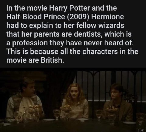 In the movie Harry Potter and the Half-Blood Prince (2009) Hermione had to explain to her fellow wizards that her parents are dentists, which is a profession they have never heard of. This is because 