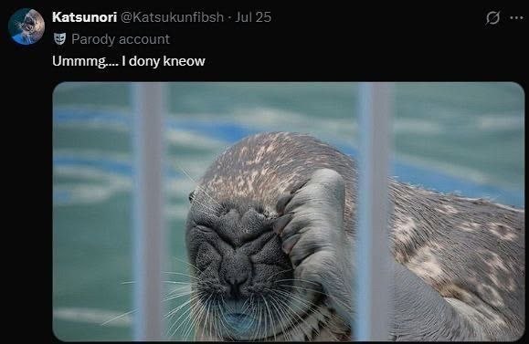 Katsunori @Katsukunfibsh Jul 25 9 Parody account dony kneow