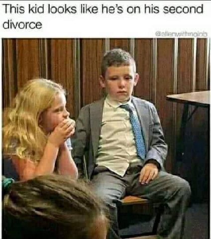 This kid looks like he’s his second divorce