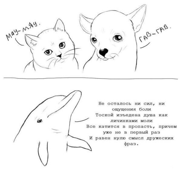 6) A Не осталось ни сил, ни ощущения боли Тоской изъедена душа как личинками моли Все катится в пропасть, причем уже не в первый раз И равен нулю смысл дружеских фраз.