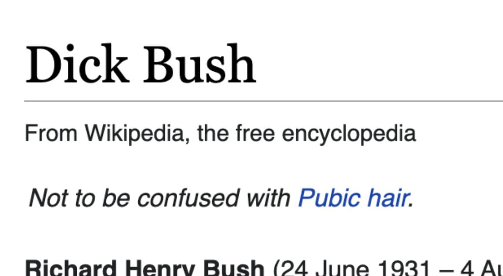 Dick Bush From Wikipedia, the free encyclopedia Not to be confused with Pubic hair. Ruch (94 1931 ДА!